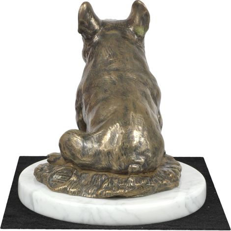 Bouledogue français II - statuette de chien, figurine sur marbre blanc, trophée pour une exposition canine par Art-Dog (1/5)