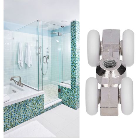 Galet Roulant Extérieur pour Porte de Douche [22mm] + Zinc Alloy & POM + Roulement Suspension pour Portes de Douche – Kit Pièces de Remplacement 166g (1/5)