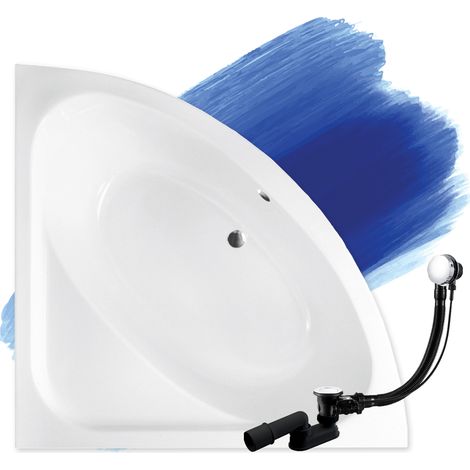 Baignoire Bain d'angle 148x148, Siphon de bain et pieds (support) - Set 3en1 - Fabriqué en UE - BADLAND LUKSJA