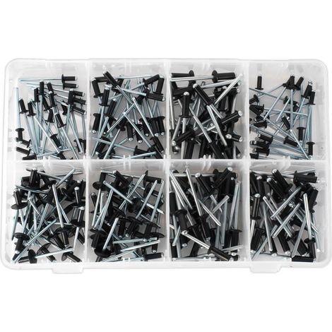 Ab074br Rivet Assortiment 200PC Noir anodisé (1/2)