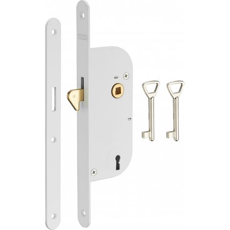 THIRARD - Serrure encastrable à clé pour porte de chambre, bouts ronds, blanc, 2 clés - THIRARD (1/3)