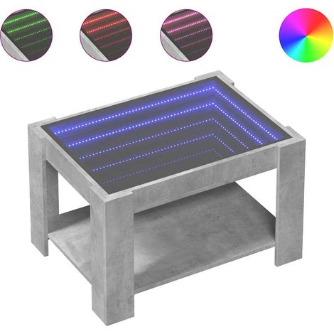 Maison Exclusive - Mesa de centro y LED madera ingeniería gris ho