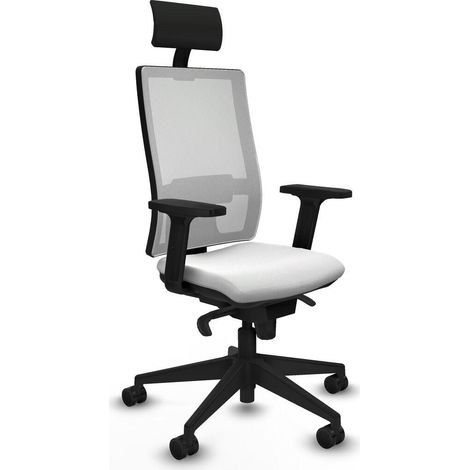 Piqueras y Crespo 2D066N1 Chaise de bureau blanc ergonomique (1/3)
