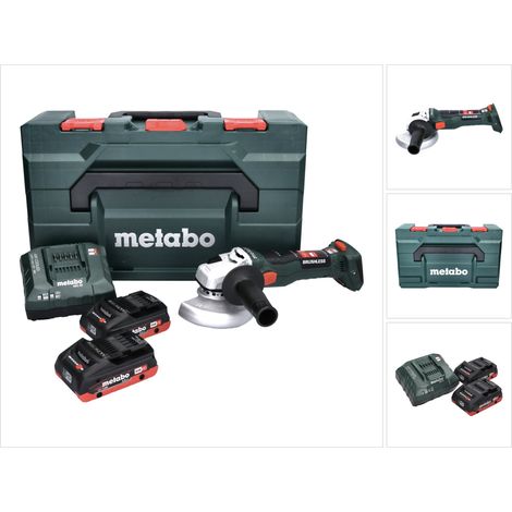 Metabo W 18 LT BL 11-125 Meuleuse d'angle à batterie 18 V 125 mm brushless + 2x Batteries 4,0 Ah + Chargeur + Coffret metaBOX