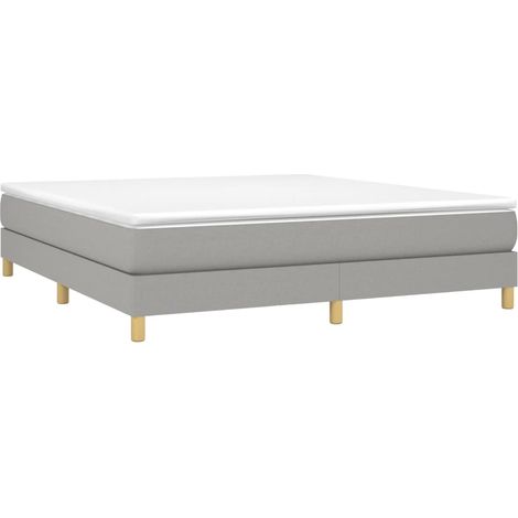 Box Spring Bed Frame Light Grey 160x200 cm Fabric vidaXL