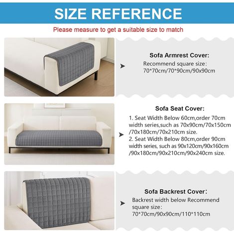 Fundas lavables de franela para sofá - Nuevas fundas para cojines de sofá, funda antideslizante para sofás seccionales de 1, 2, 3 o 4 plazas, funda para sofá en forma de L (gris, 70x70cm) (1/4)