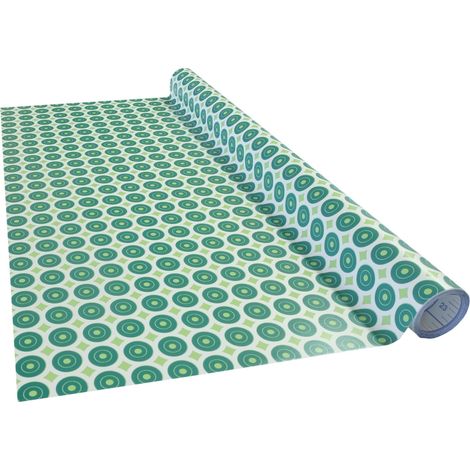 Papier adhésif Cercles Vert Motif rétro Vert 45 cm x 2 m, Épaisseur 95μ Film autocollant pour meuble et cuisine, film décoratif, papier peint PVC sans phtalates Fabriqué en UE (1/5)