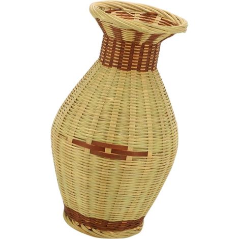 Vase Décoratif en Bambou Tressé, Panier de Fleurs la Main, Surface Lisse et Facile à Nettoyer, pour Bureau Balcon Plusieurs Styles (1/5)