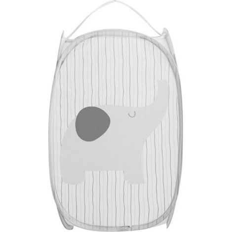 Panier à linge pliable - - Éléphant Gris - Maille respirante - 50x30 cm - Pliable - Portable - Séchage rapide (1/4)