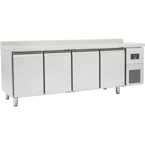 Table réfrigérée négative gn 1/1 - prof 700 - avec dosseret - 4 portes - AFI COLLIN-LUCY
