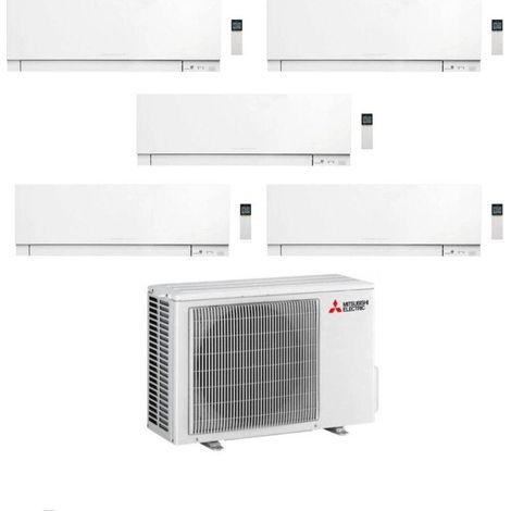 Mitsubishi Climatizzatore Penta Split Kirigamine Zen MSZ-EF Bianco 9+9+9+12+18 con MXZ-5F102VF Inverter R32 WiFi Classe A++