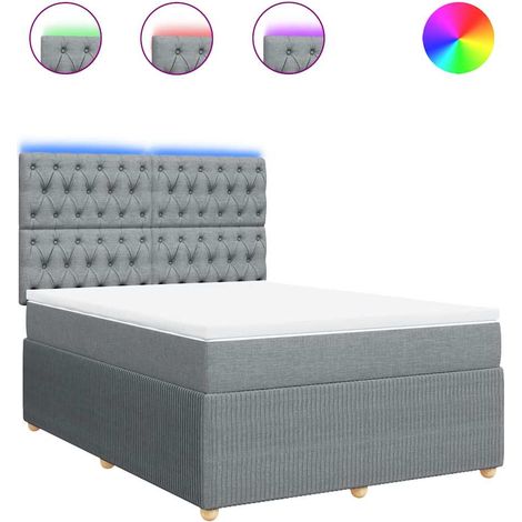Maison Exclusive - Cama box spring con colchón tela gris claro 16 (1/5)