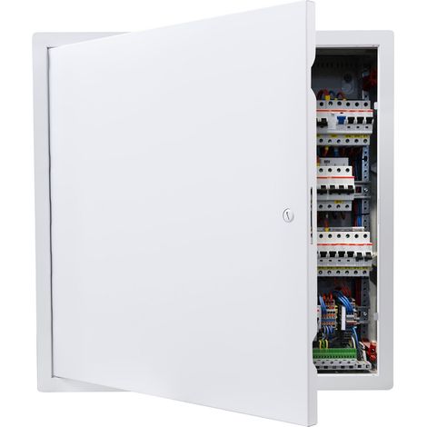 Trappe de Visite 49x49 cm, Panneau d'Accès pour Cloisons Sèches Placo en Acier Galvanisé, pour Plafond Plomberie et Électricité, Trappe de Maintenance Dimensions de Découpe 47x47 cm, Blanc (1/5)