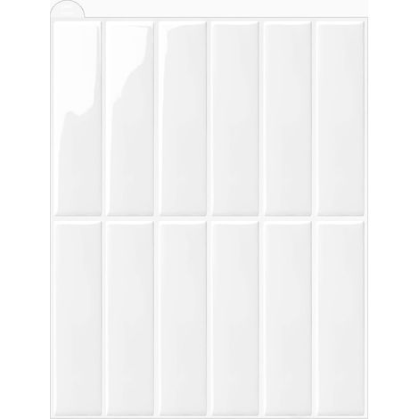 Blanc carrelage adhesif mural cuisine, 3D credence adhesive, Facile à nettoyer carrelage adhesif mural salle de bain pour la décoration et la rénovation de la maison, 28x22cm 10sheets (1/5)
