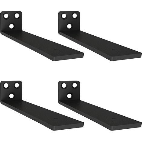 4 x 20 cm Wall Shelf Brackets, Heavy Duty Wall Mounted Corner Shelf Brackets, Metal Wall Shelf Brackets for DIY Open Shelves (1/4)