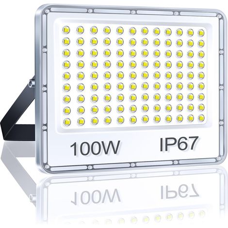 1 Projecteur LED 100W, 10000LM Blanc Froid 6500K, IP67 Étanche Aluminium, Éclairage Jardin Garage (1/5)