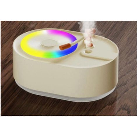 Mini platine vinyle portable USB rétro avec humidificateur d'air à brume fraîche et diffuseur d'huiles essentielles LED. (1/5)