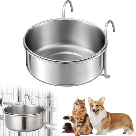 Hängender Hunde-/Katzennapf, Edelstahlnapf, stabiler und langlebiger auslaufsicherer Napf (1/4)