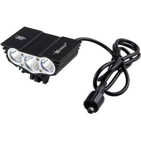 Lampe frontale Solarstorm 15000 lm, 4 modes + batterie, pour vélo, 3 LED CREE XM-L U2 (sans batterie).