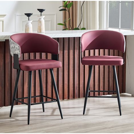 Chaise salle Ă manger avec accoudoirs PU rouge OKMYHOME (1/5)