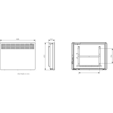 AEG casa Technik 236532 parete Termoconvettore WKL 755 per circa 7.5 m², Riscaldamento 750 W, 5 – 30 gradi C, da appendere a parete, Display LCD, Bianco (1/5)