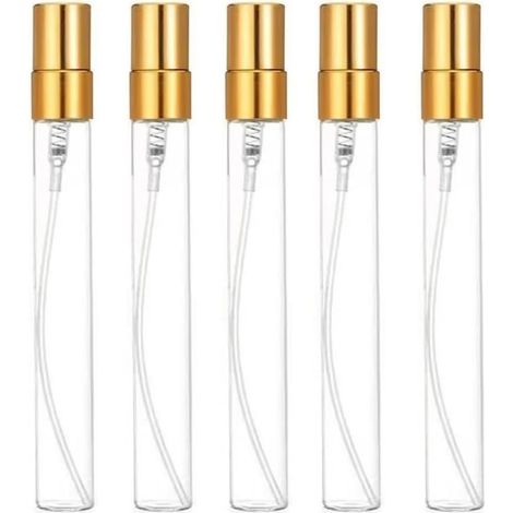 Glas-Sprühflasche – 20 Stück – Klar und Gold – Nachfüllbar – Für Parfüm und Reisen – 10 ml (1/5)