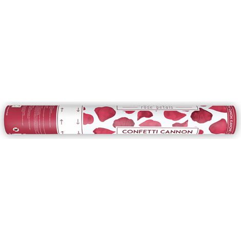 Tubo de confeti PartyDeco con pétalos de rosa color burdeos, 40 cm (1/5)