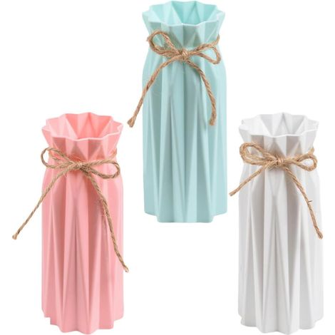 Lot de 3 Vases à Fleurs en Plastique Pliables Colorés Contenant Créatif pour Compositions de Fleurs Décoration Intérieure Originale Vase à Polyvalent pour Bouquet (1/5)