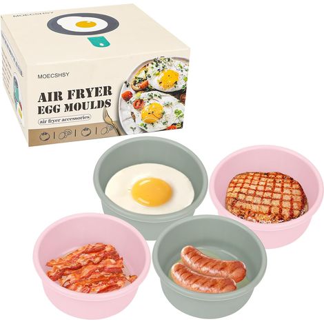 Ramequins antiadhésifs en silicone de 13,3 cm (5,25 pouces) pour friteuse à air chaud, four et micro-ondes, réutilisables, de qualité alimentaire, pour la cuisson et la pâtisserie - Lot de 4 (1/5)