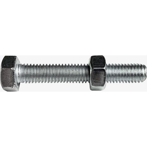 Boulon classique tête hexagonale en acier zingué Ø10 x 80 mm – Lot de 10 – Classe de résistance 8.8 – Pour applications nécessitant résistance élevée – Vissal