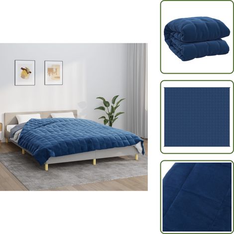 Couverture lestée Bleu 220x230 cm 15 kg Tissu - Couverture Lestée - Couverture Poids - Literie - Sommeil Profond - Relaxation (1/5)