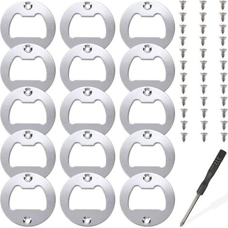 15 Sets Bottle Opener Inserts, Metal Insert Parts Kit for Bottle Opener, Resin Casting Molds, Resin Beer Opener, DIY Craft Accessories (1/5)