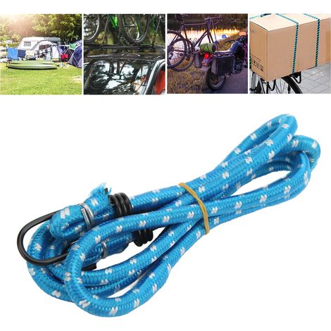 Cordons élastiques avec crochets pour vélo, rack à bagages et camping - Bleu (1/5)