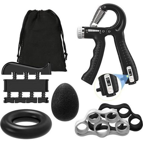 6-teiliges Handkräftigungsset, verstellbarer Handtrainer, Fingertrainer, Handgelenktrainer