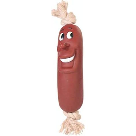 Juguete masticable para perros salchicha con cuerda 11 cm