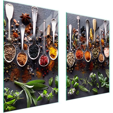 Assiette de protection en verre POUR la cuisine 65x52 épices (1/5)