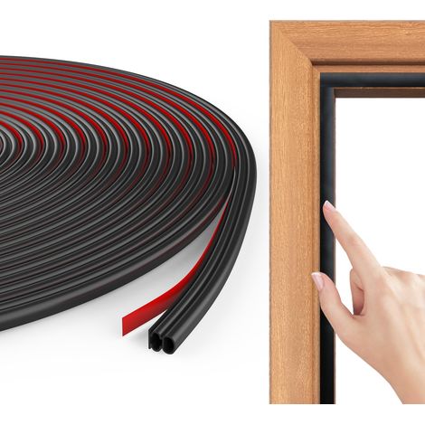 Tür Fensterdichtung Kälte und Schalldämmung, 10mm(B) x 10mm(T) / 6m(L) Selbstklebende Türdichtung, TPE Selbstklebendes Türdichtungsband, für Türrahmen, Fenster (1/5)