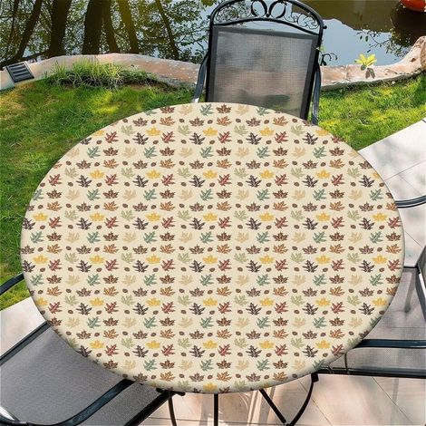 Nappe ronde avec élastique, motif feuilles d'érable, Ø 90cm, imperméable
