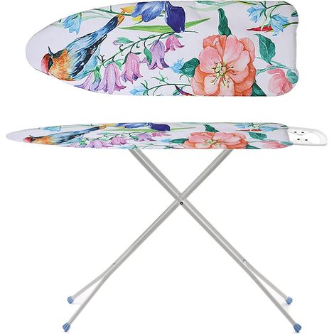 Housse Table à Repasser, Floral Imprimé 3D Housse de Table à Repasser Rembourrée Contre la Chaleur, Housse de Repassage (Fleur Mauve,140x50cm) (1/5)