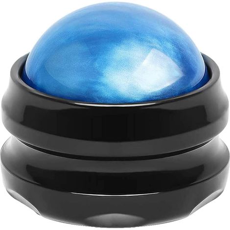 Balle de massage bleue pour le yoga et le relâchement myofascial, idéale pour soulager les douleurs musculaires, les épaules, la nuque, le dos, les pieds et l'ensemble du corps.-AquaForge