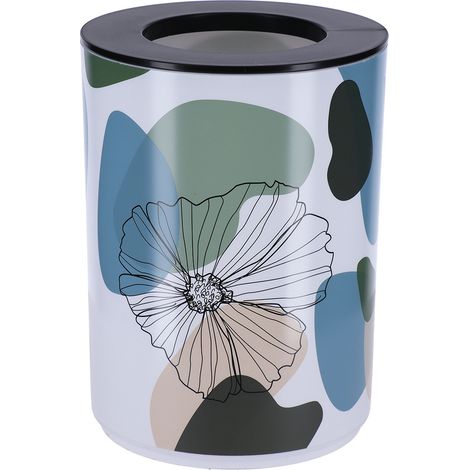 Poubelle pp imprimee avec couvercle 5l - flowers - Tendance (1/2)