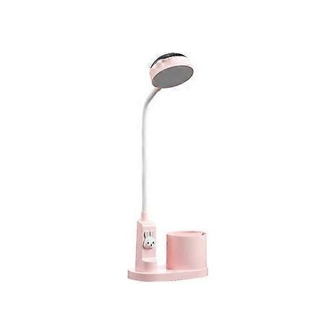 Kinderschreibtischlampe mit Stifthalter, farbwechselnde Nachttischlampe, wiederaufladbare LED-Leselampe, 114 x 114 x 153 mm, rosa