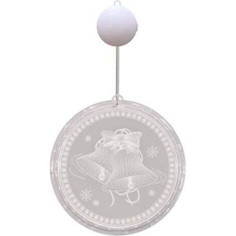 Luci decorative natalizie per finestre, adatte sia per interni che per esterni, luci a stringa per fondali di feste natalizie, luce bianca calda (campanellini, batterie non incluse).