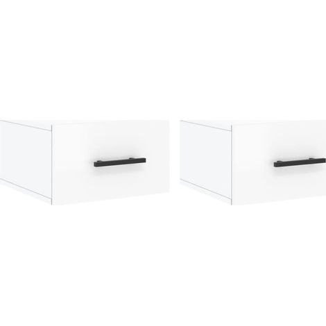 Maison Exclusive - Comodini a Muro 2 pz Bianco Lucido 35x35x20 cm