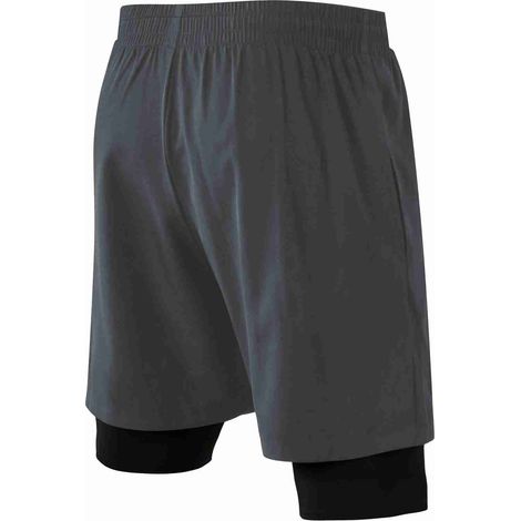 Short de running 2 en 1 pour homme, respirant, à séchage rapide, avec poche pour téléphone, idéal pour l'entraînement de basketball et la course à pied. (1/5)