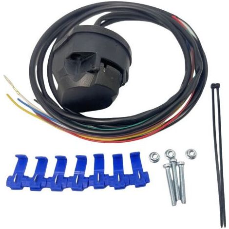 Prise de voiture 7 broches, câble de raccordement de remorque 12 V - rallonge de remorque, 2 m (1/4)