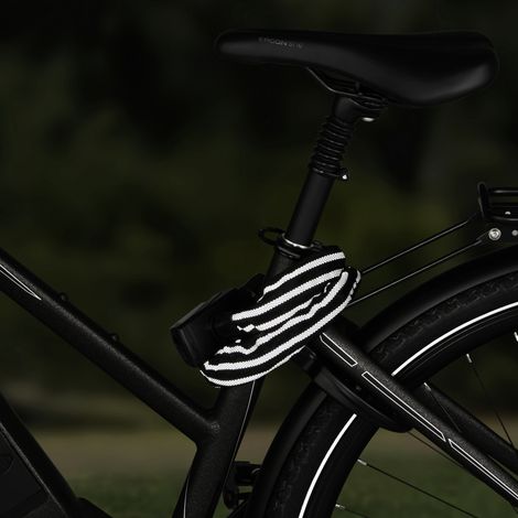 FISCHER FAHRRAD  Kettenschloss  Schwarz reflektierende Ummantelung Zahlenschloss