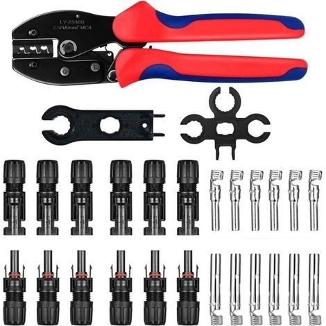 Pince à sertir solaire MC4 Kit de pinces à sertir pour panneau solaire 2,5/4/6 mm², 27 piècesdyk- (1/4)