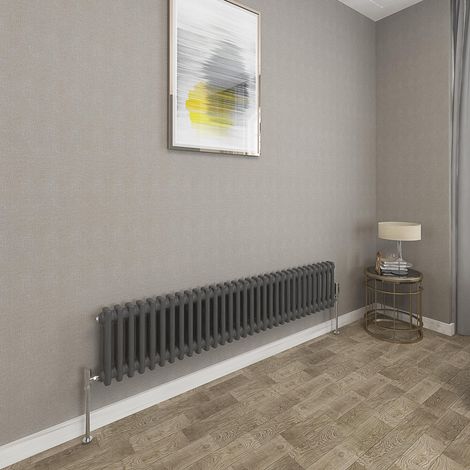 Traditional Cast Iron Style Radiator Horizontal 2 Column Anthracite 300x1460mm (1/5)