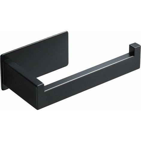 Portarrollos de papel higiénico de acero inoxidable, original, para pared, sin taladrar, color negro, adhesivo 3M, para baño, WC, decoración, accesorio de cocina, Cisea